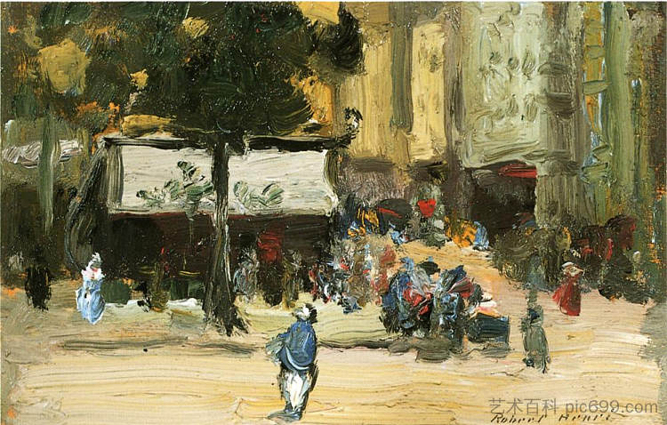 巴黎街角 Street Corner in Paris (1896)，罗伯特·亨利