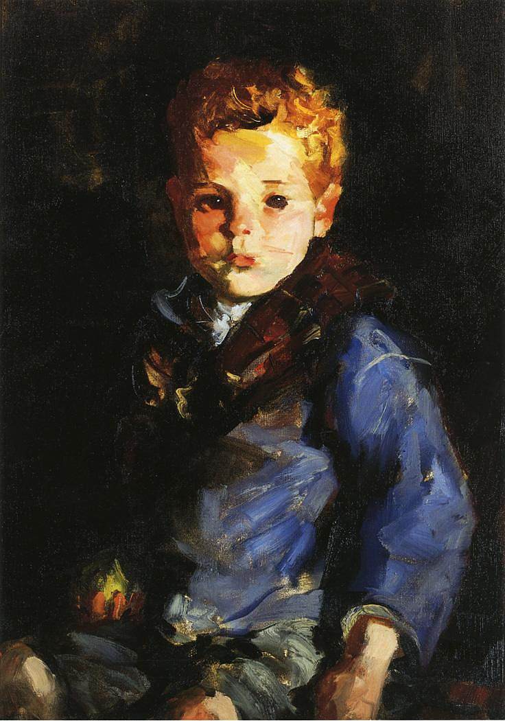 穿蓝色牛仔布的爱尔兰男孩——安东尼·拉维尔 The Irish Boy in Blue Denim - Anthony Lavelle (1927)，罗伯特·亨利