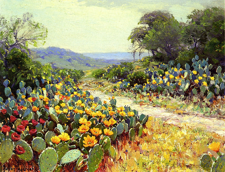 盛开的仙人掌 Cactus in Bloom (1915)，罗伯特·朱利安