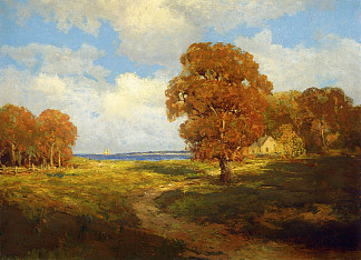 大海一瞥，长岛 Glimpse of the Sea, Long Island (1906)，罗伯特·朱利安