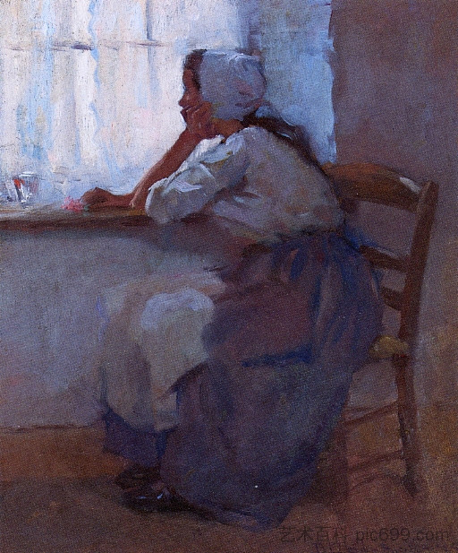 窗边的女孩 Girl at the Window (1885)，罗伯特·刘易斯·里德