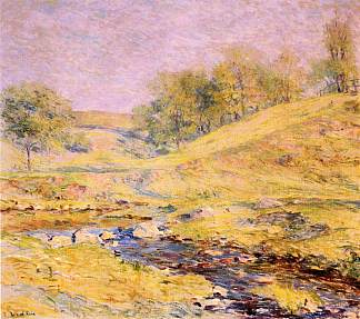 带溪流的景观 Landscape with Stream，罗伯特·刘易斯·里德