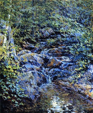 瀑布景观 Landscape with Waterfall (1890)，罗伯特·刘易斯·里德