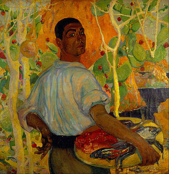 马略卡渔夫 Majorcan Fisherman (c.1915)，罗伯托黑山内沃