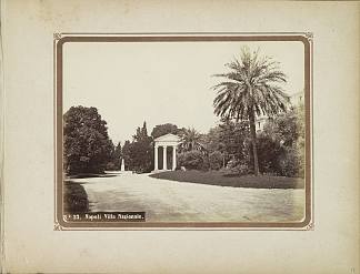 那不勒斯国家别墅的景色 View of the Villa Nazionale in Naples (c.1860)，罗伯托·里夫
