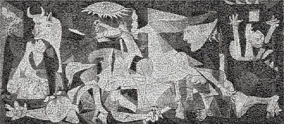 格尔尼卡，安装在铝上的照片马赛克 Guernica, Photomosaic mounted on aluminum，罗伯特·西尔弗斯