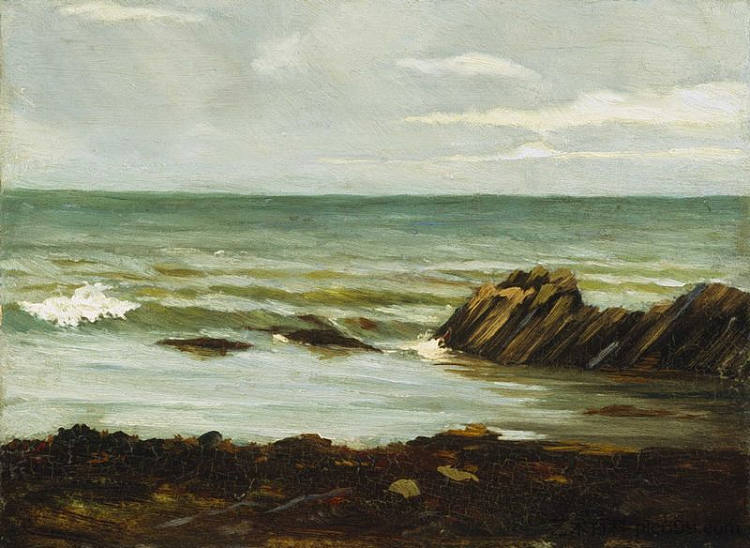 在岸边，阿伯里斯特威斯 On the Shore, Aberystwyth (1885)，罗德里克·奥康纳