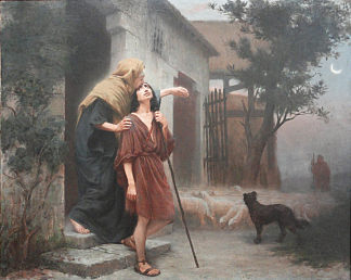 雅各布的离开 The Departure of Jacob (1884)，鲁道夫·阿莫多