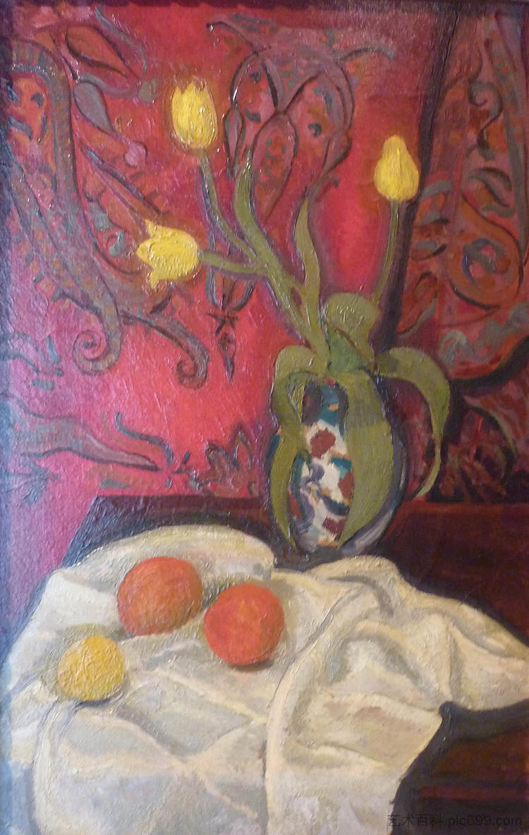 黄色郁金香 Yellow tulips (1910)，罗杰·德·拉·弗雷纳耶