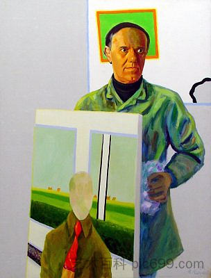 自画像与绘画 Self-portrait with painting (1974)，罗杰拉维尔