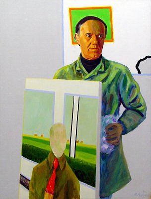 自画像与绘画 Self-portrait with painting (1974)，罗杰拉维尔