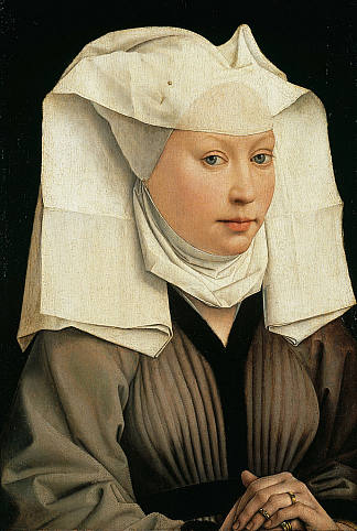 戴着别针帽子的年轻女子的肖像 Portrait of a Young Woman in a Pinned Hat (1435)，罗吉尔·凡·德尔·维登