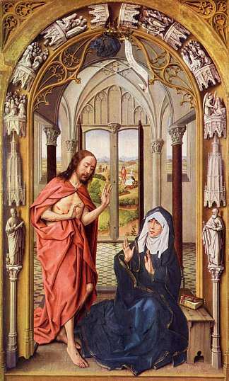 基督向马利亚显现 Christ appears to Mary (1430)，罗吉尔·凡·德尔·维登