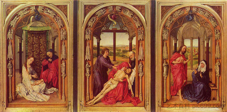 玛丽祭坛画 Mary Altarpiece (1445)，罗吉尔·凡·德尔·维登