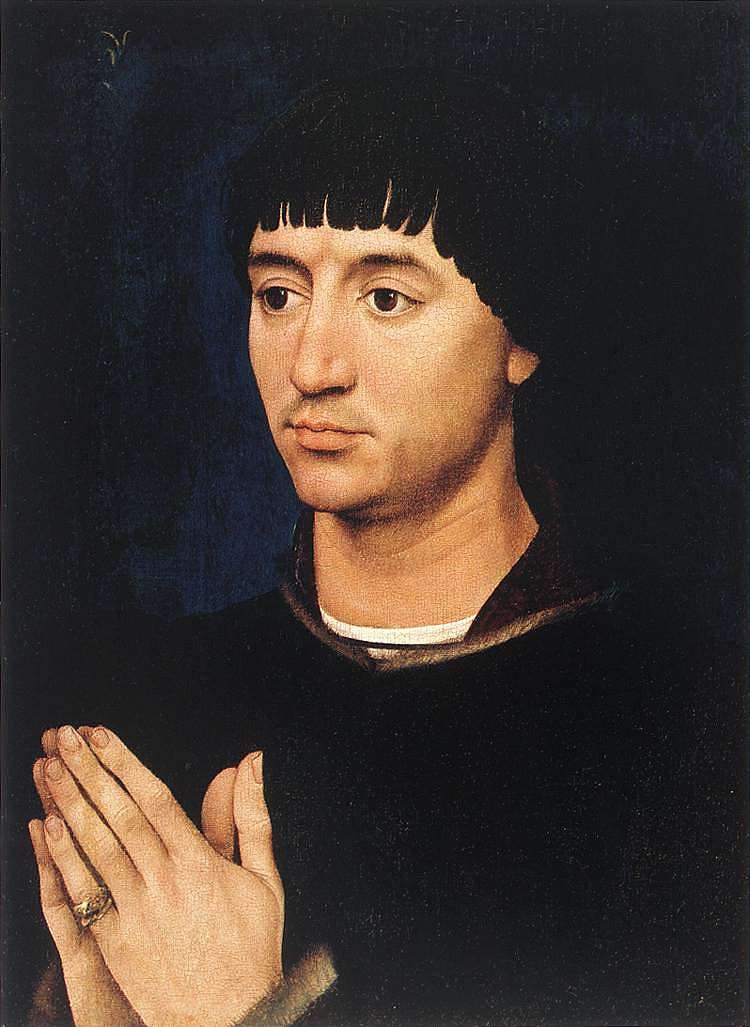 让·德·格罗斯的肖像 Portrait of Jean de Gros (1450)，罗吉尔·凡·德尔·维登