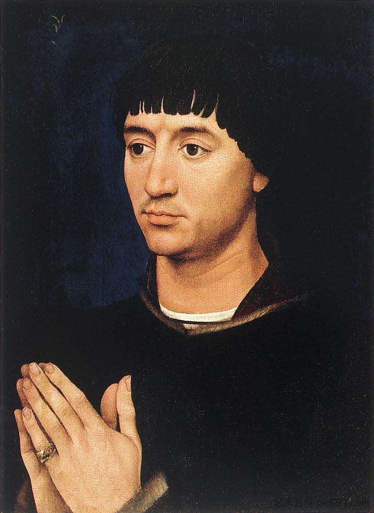 让·德·格罗斯的肖像 Portrait of Jean de Gros (1450),罗吉尔·凡·德尔·维登