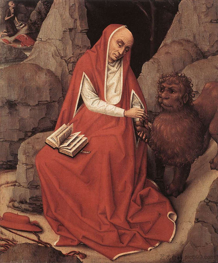 圣杰罗姆和狮子 Saint Jerome and the Lion (1450),罗吉尔·凡·德尔·维登