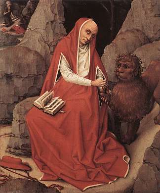 圣杰罗姆和狮子 Saint Jerome and the Lion (1450)，罗吉尔·凡·德尔·维登