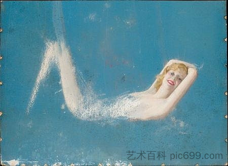 从蓝色中出现的针脚研究 Study of a Pin-Up Emerging from Blue，罗尔夫·阿姆斯特朗