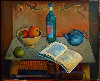 静物与书 Still Life with Book (1926)，罗曼·塞尔斯基