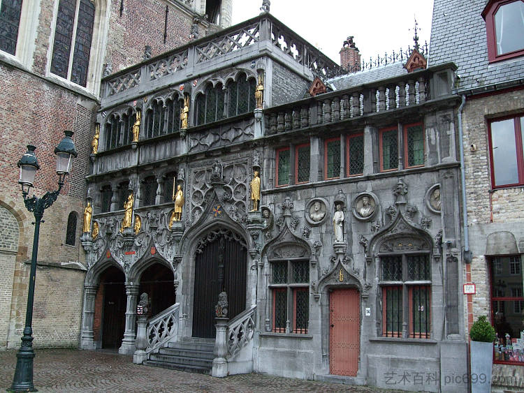 圣血大教堂，比利时布鲁日 Basilica of the Holy Blood, Bruges, Belgium (1134 - 1157)，罗马式建筑