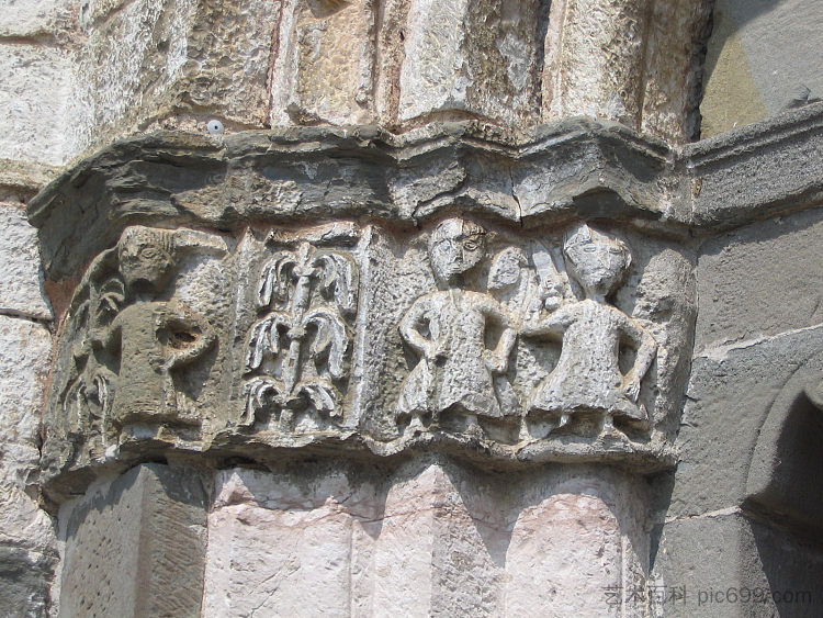 首都，圣多美圆形大厅，贝加莫，意大利 Capital, Rotunda of San Tomè, Bergamo, Italy (c.1100)，罗马式建筑