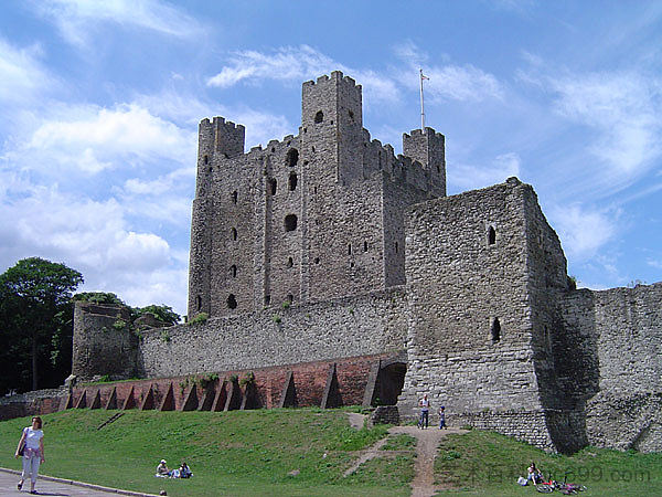 英国罗切斯特城堡 Rochester Castle, England (c.1100)，罗马式建筑