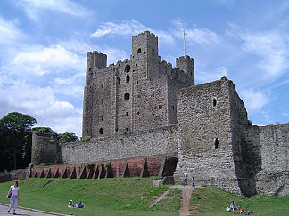 英国罗切斯特城堡 Rochester Castle, England (c.1100)，罗马式建筑