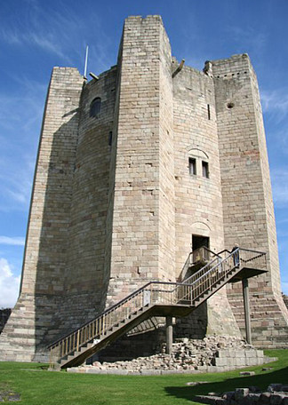 英格兰科尼斯伯勒城堡的城堡 The Keep of Conisbrough Castle, England (1066)，罗马式建筑