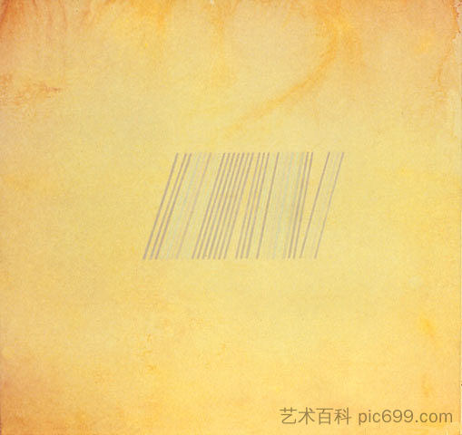 蓝线绘画 Blue Line Painting (1969)，罗尼·兰德菲尔德