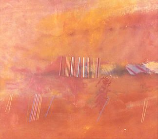 橙色线条绘画 Orange Line Painting (1969)，罗尼·兰德菲尔德