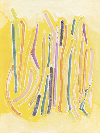 黄线画 Yellow Line Painting (1973)，罗尼·兰德菲尔德