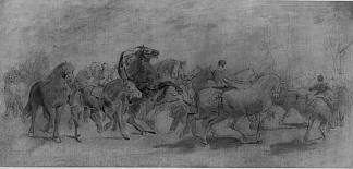 马展（书房） The Horse Fair (study) (1855)，罗莎·博纳尔