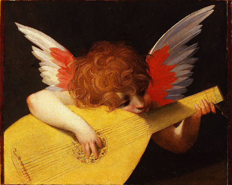 演奏普托（音乐家天使） Playing Putto (Musician Angel) (1518)，罗素·菲伦蒂诺