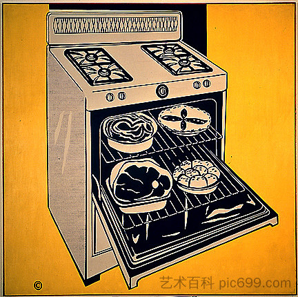 灶 Kitchen range (1961 - 1962)，罗伊·李奇登斯坦