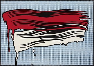 红色和白色笔触 Red and White Brushstrokes (1965)，罗伊·李奇登斯坦