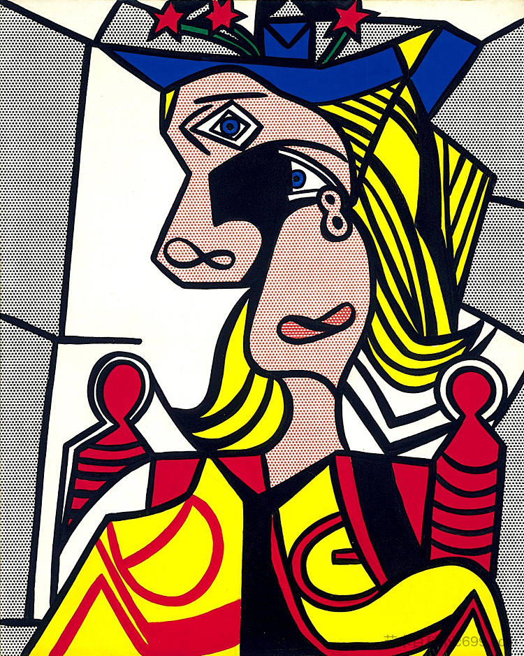 戴花帽的女人 Woman with Flowered Hat (1963),罗伊·李奇登斯坦