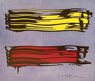 黄色和红色笔触 Yellow and Red Brushstrokes (1966)，罗伊·李奇登斯坦