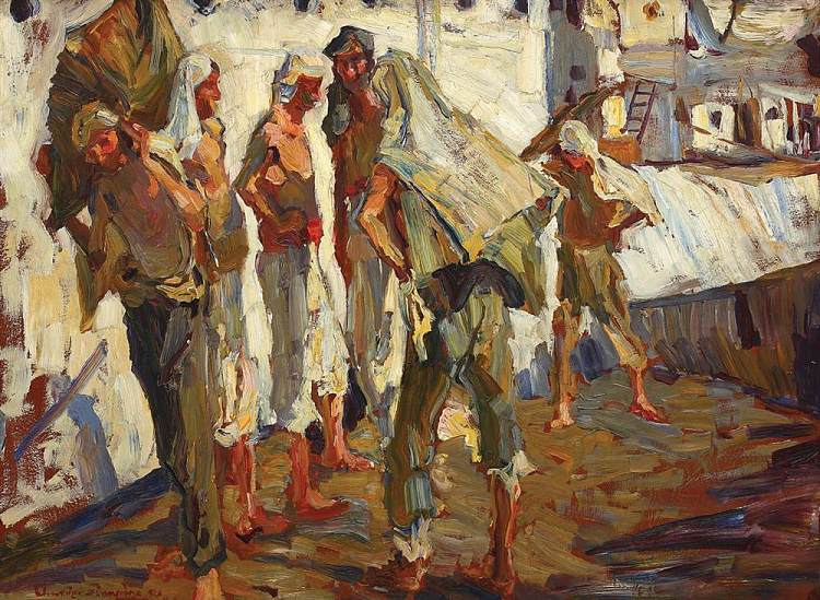 布勒伊拉港的行李员 Baggage Men in Port Brăila (1926)，鲁道夫·史怀哲·卡帕纳