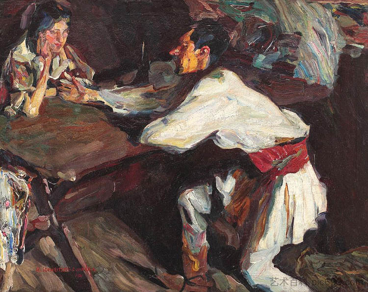 在算命先生 At the Fortune Teller (1921)，鲁道夫·史怀哲·卡帕纳