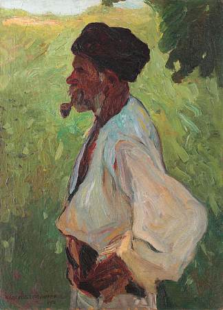 农民与烟斗 Peasant with Pipe (1922)，鲁道夫·史怀哲·卡帕纳