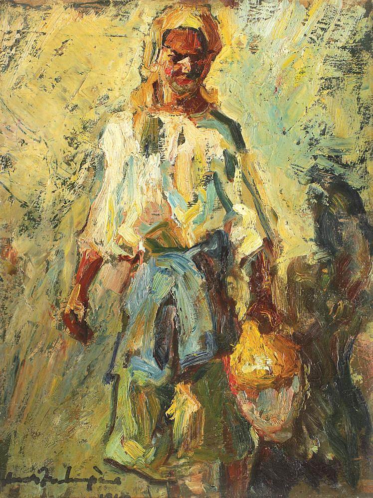 拿着罐子的农妇 Peasant Woman with Jar (1940)，鲁道夫·史怀哲·卡帕纳