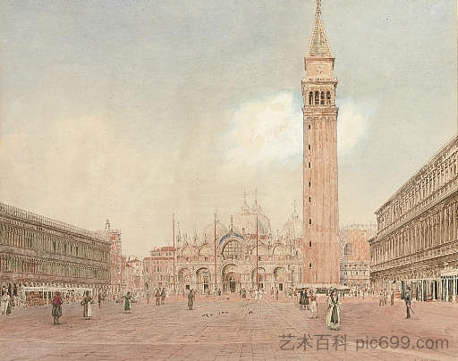 圣马可广场 St. Mark's square (1834; Venice,Italy  )，鲁道夫·冯阿尔特