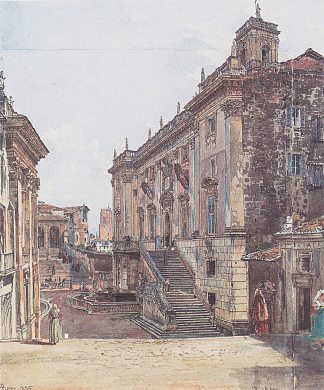 罗马国会大厦 The Capitol in Rome (1835; Rome,Italy                     )，鲁道夫·冯阿尔特