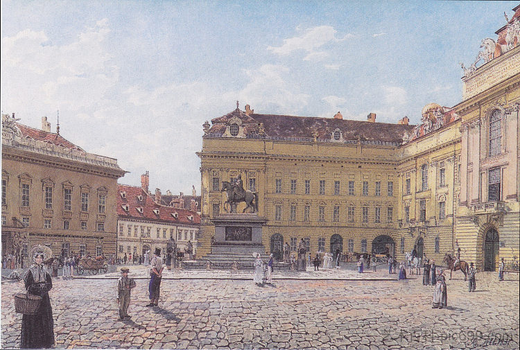 维也纳约瑟夫广场 The Josef square in Vienna (1831; Wien,Austria  )，鲁道夫·冯阿尔特