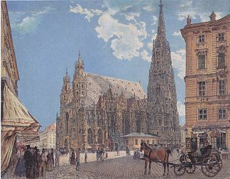 维也纳圣斯蒂芬大教堂 The St. Stephen’s Cathedral in Vienna (c.1831; Wien,Austria                     )，鲁道夫·冯阿尔特