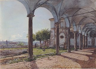 从罗马圣欧诺弗里奥修道院看 View from the Monastery of Sant ‘Onofrio in Rome (1835; Rome,Italy                     )，鲁道夫·冯阿尔特