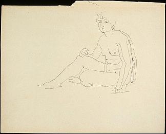 坐着的女性裸体 Seated female nude，鲁珀特·巴尼