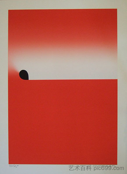 来自方形红色的光 Light From Square Red (1984)，元永定正