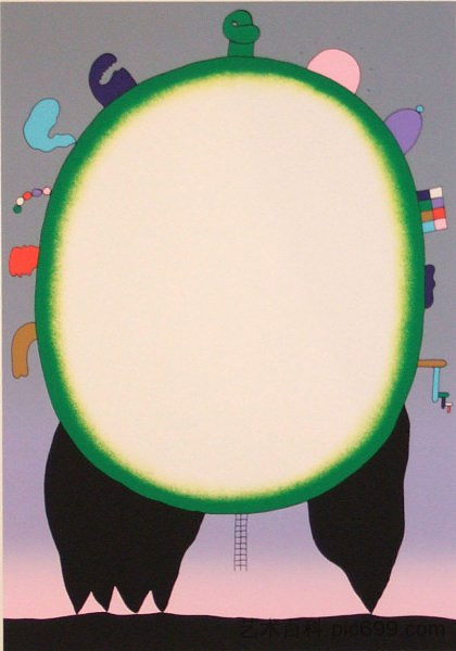 圆形绿色 Round Green (1979)，元永定正